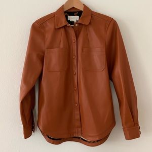 Anthropologie Faux Leather Top
